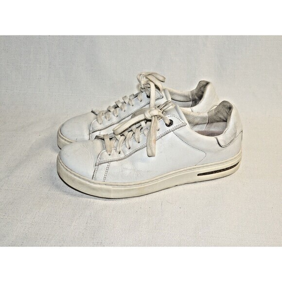 Birkenstock Bend Low White Leather Casual Shoes Sneakers‎ Sz. 38/7 Narrow - Picture 1 of 7